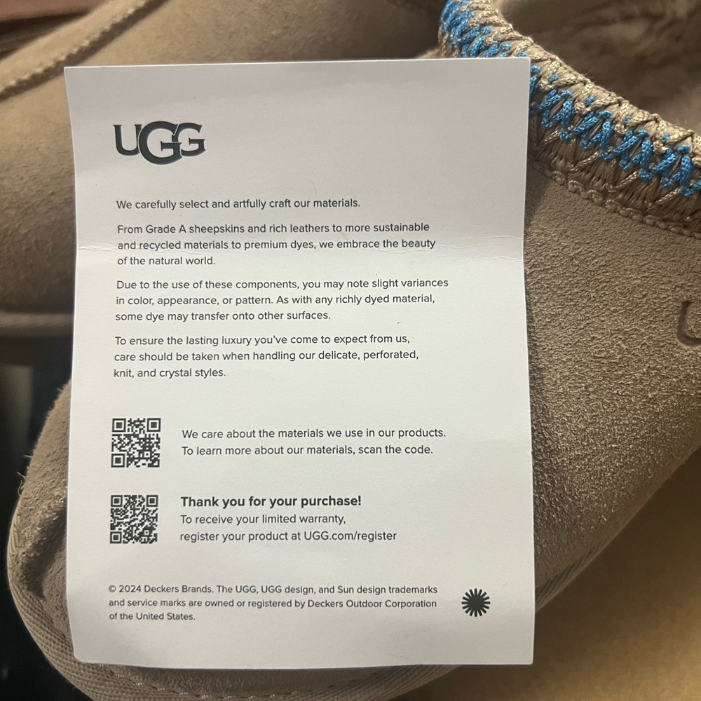 UGG Men's Beige Suede Slip-Ons with Blue Trim - Picture 5 of 12